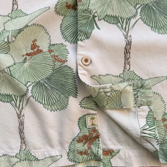 Tommy Bahama Silk Tropical Button up Size XXL Original Fit Green Leaf Vacation - Picture 3 of 5
